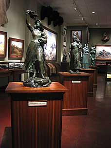 Four of the original twelve bronzes entered in the 1927 Pioneer Woman contest, Woolaroc Museum