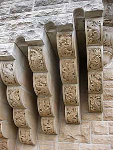 Exterior corbel detail, Marland Estate, Ponca City, Oklahoma