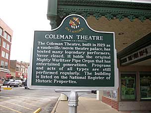 Sign outside the Coleman Theatre, Miami, Oklahoma