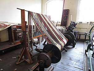 Warp Beam, Warp Harnesses, and Reed at historic Thomas Kay Woolen Mill, Salem, Oregon