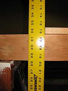 Testing bench heights with sawhorses