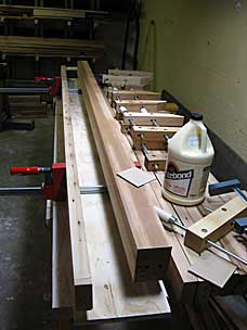 Getting ready for the first glue-up for the workbench top