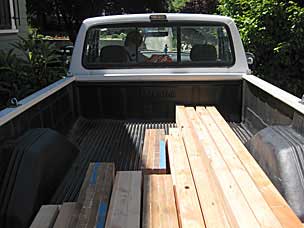 Glued sections in Frank's truck