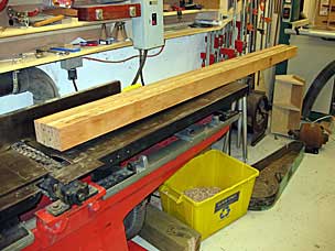 Workbench top section balanced on the jointer