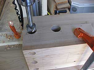 Drilling holes for mortise