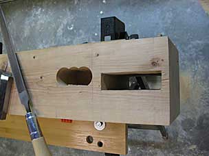 Through mortise for parallel guide