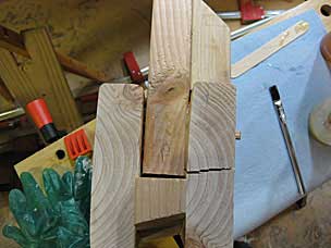 Test mortise and tenon with drawbore peg