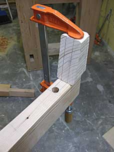 Angle guide for tusk mortise