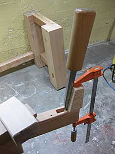 Enlarging mortise for tusk tenon wedge