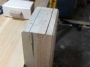 Sawing channel out of sliding vise base