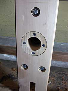 Vise screw bushing installed on sliding vise base