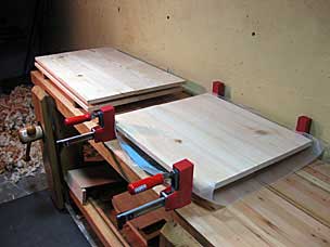 Gluing panel for tool chest side