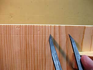 Laying out dovetails with dividers