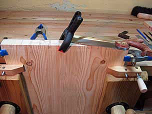 Sawing more dovetails for tool chest panels