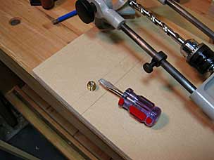 Adding brass threaded insert to new shooting board