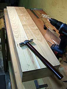 Nailing floor into bottom tool chest tray