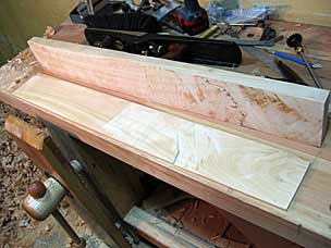 Resawn board after planing, but still rough