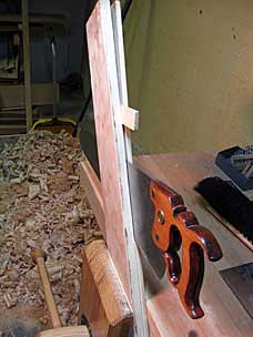 Resawing second floor board for middle tool chest tray