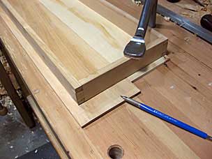 Marking top tool chest tray floor pieces to size