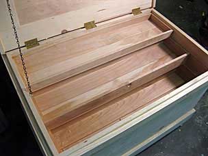 Tool chest with three trays in place