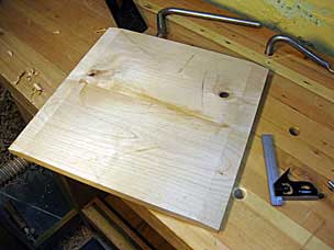 Nightstand top halfway through beveling underside