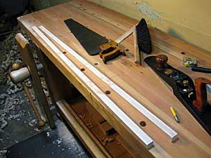 Maple board ripped for drawer runners