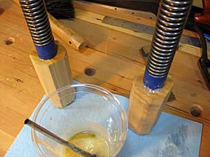 Gluing acme threaded rods into handles with epoxy