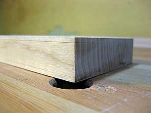 Maple drawer stock marked to reduce thickness