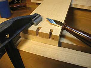 Transferring dovetails from drawer side to back