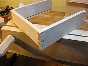 Drawer back and sides with dovetails dry fit