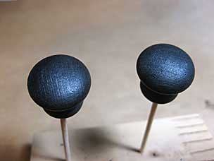 Drawer pulls ebonized with india ink