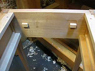 Drawer stops glued in place on nightstand