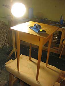 Sanding between shellac coats on nightstand