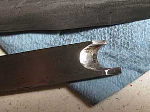 Side bead iron during sharpening