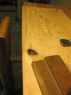 Beginning side bead on six board chest