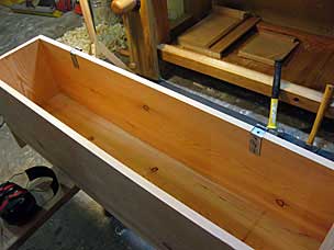 Installing strap hinges on six board chest