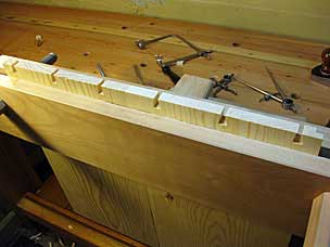 Dovetails for drill press cabinet