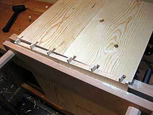 Dovetails for drill press cabinet