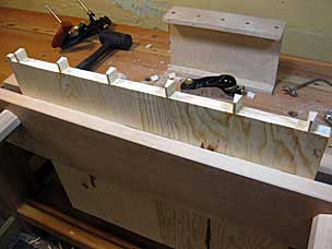 Dovetails for drill press cabinet