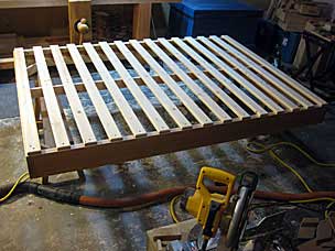 Slatted mattress frame ready for finish