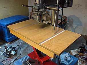 Drill press auxiliary table in progress