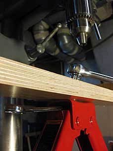 Attaching drill press table riser to jack