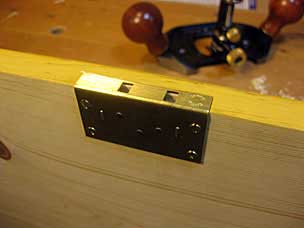 Half-mortise lock on boarded chest