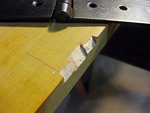 Paring chest lid for hinge barrel