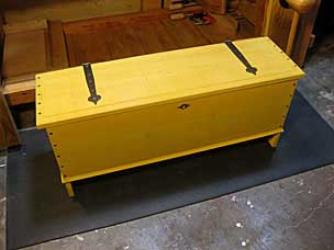 Yellow boarded chest