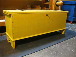 Yellow boarded chest