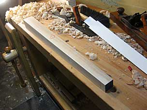 Worktable legs as tapered squares