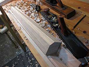 Chamfering leg to create tapered octagon