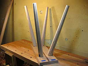 Legs and battens for worktable