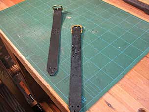 Leather straps with buckles